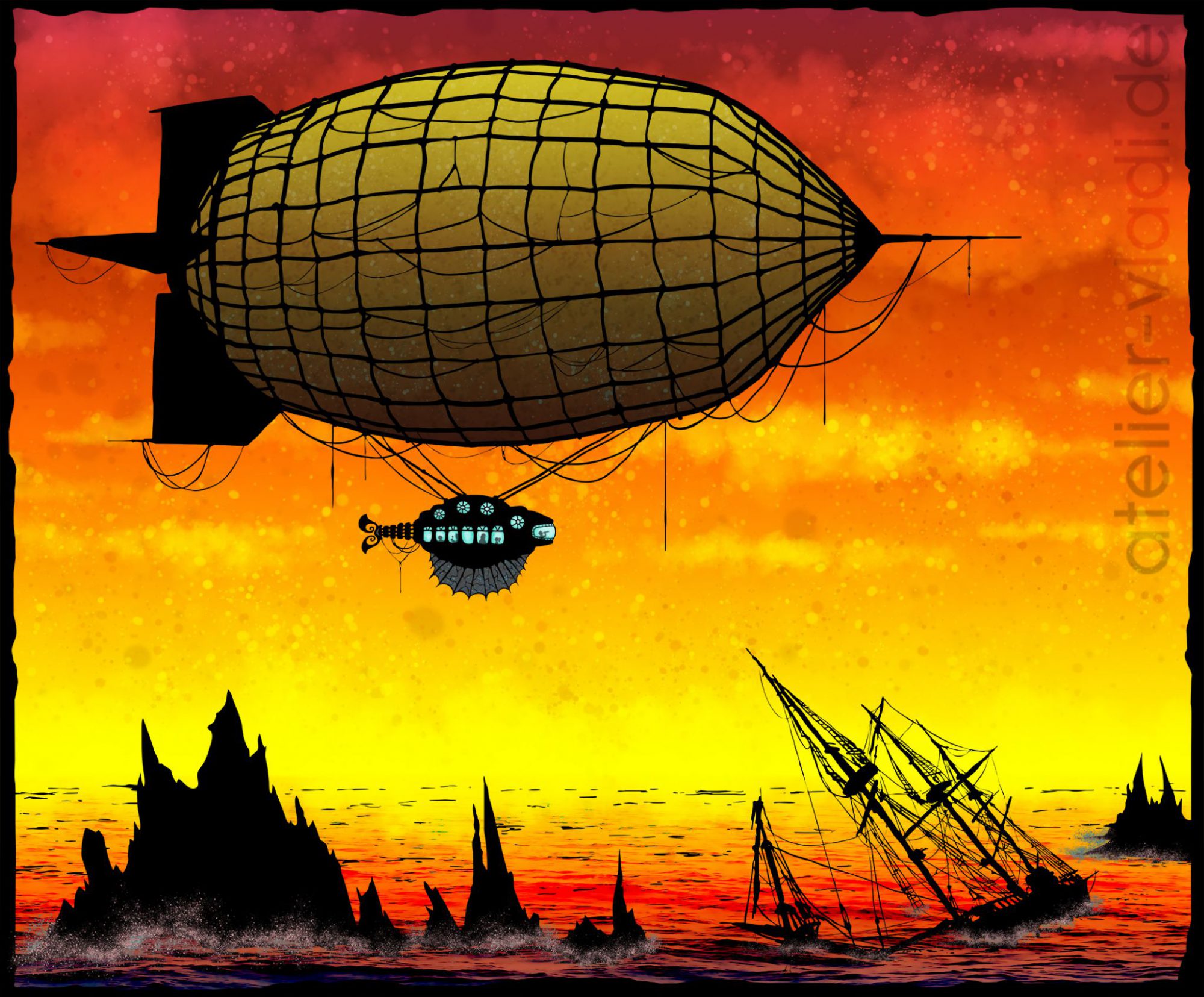 Luftschiff Luftschiffe Silhouette Zeppelin Ballon Steampunk
